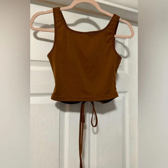 SHEIN Qutie Solid Drawstring Ruched Tank Crop Top - Picture 4 of 7